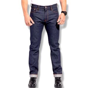 The Jean Shop Rocker 33 Medium Dark Wash Raw Japanese Orange Selvedge